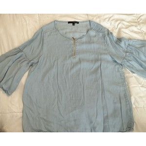 Harve Benard Women’s Small Blue 3/4 Ruffle Sleeve. NWT